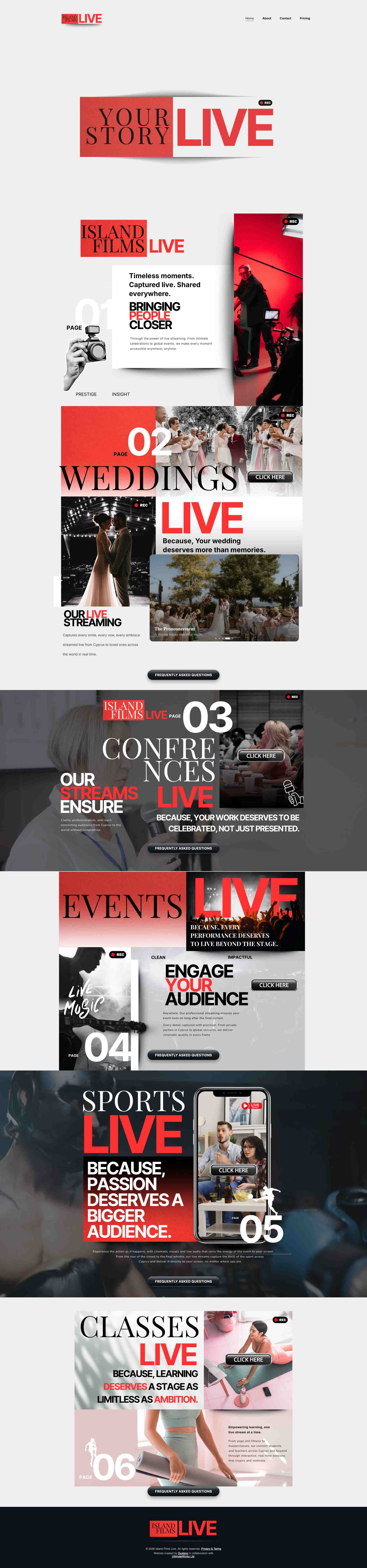 Island Films Live website design by UltimateWorkz