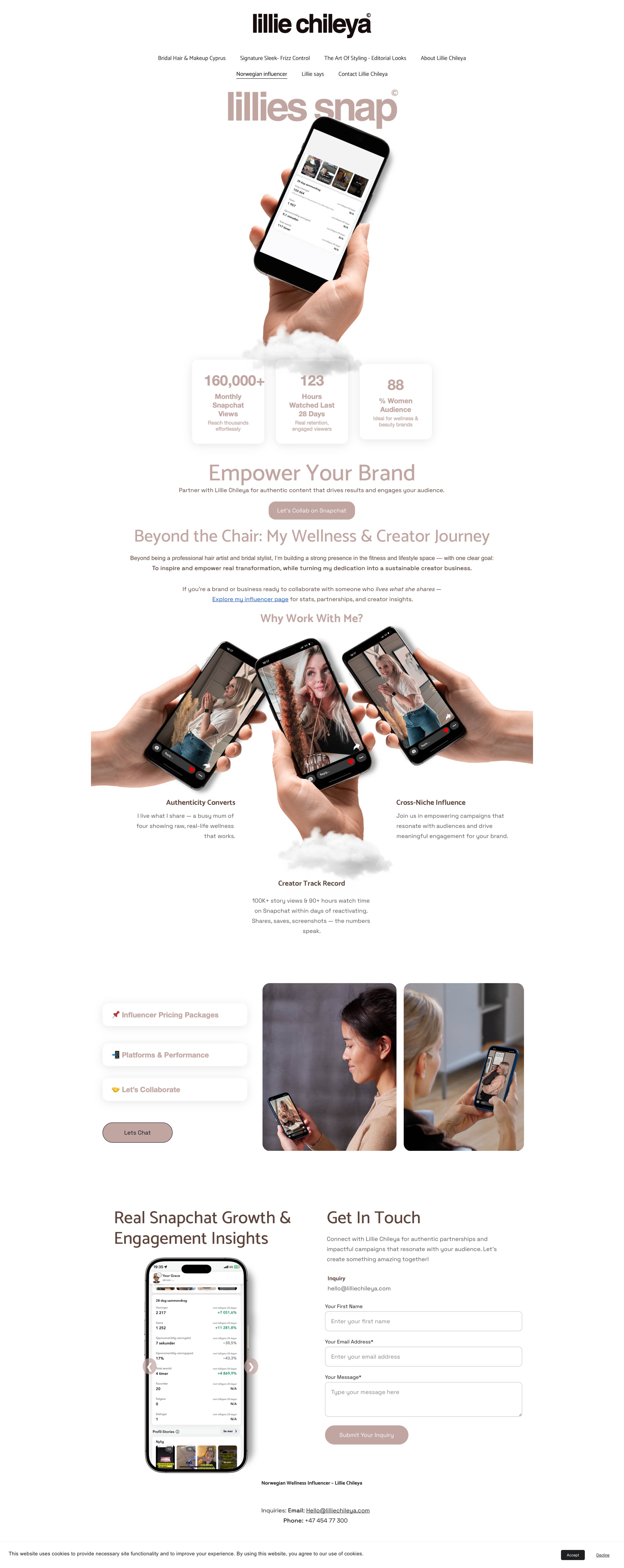 Lillie Chileya website design by UltimateWorkz