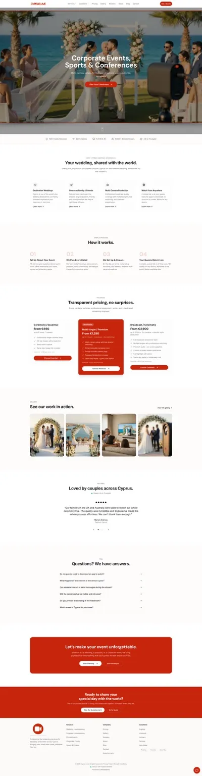Cyprus Live Streaming website design by UltimateWorkz
