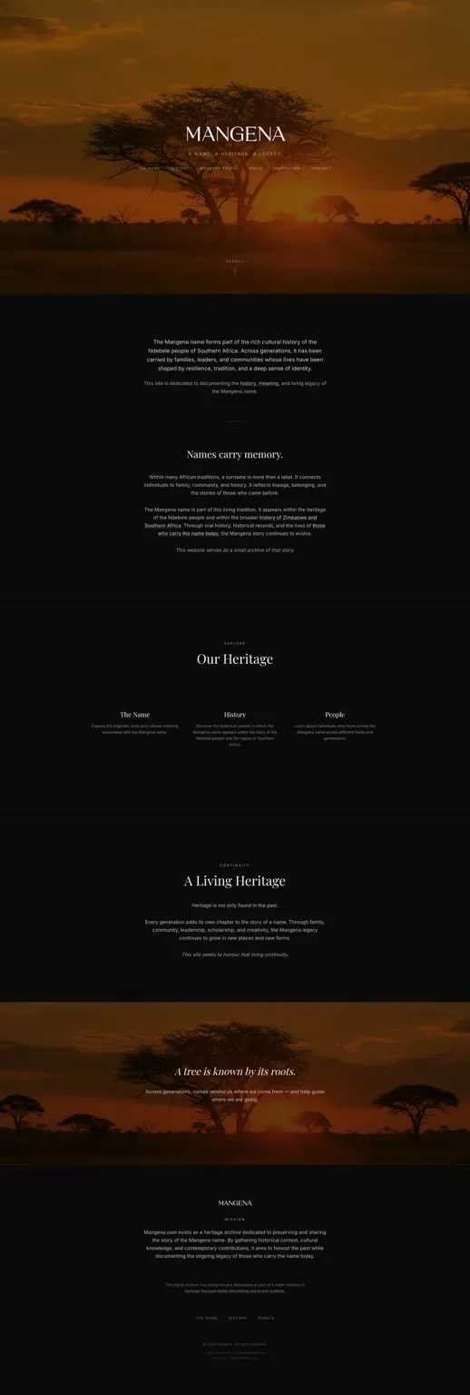 Mangena website design by UltimateWorkz