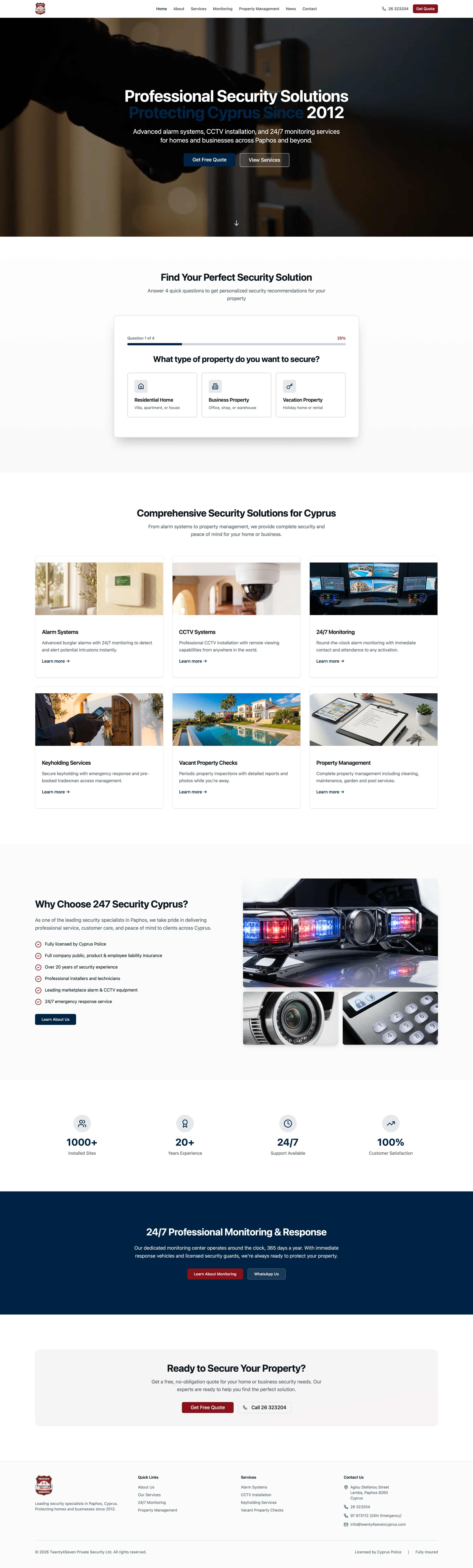 Security247 Cyprus - Security Services website design by UltimateWorkz
