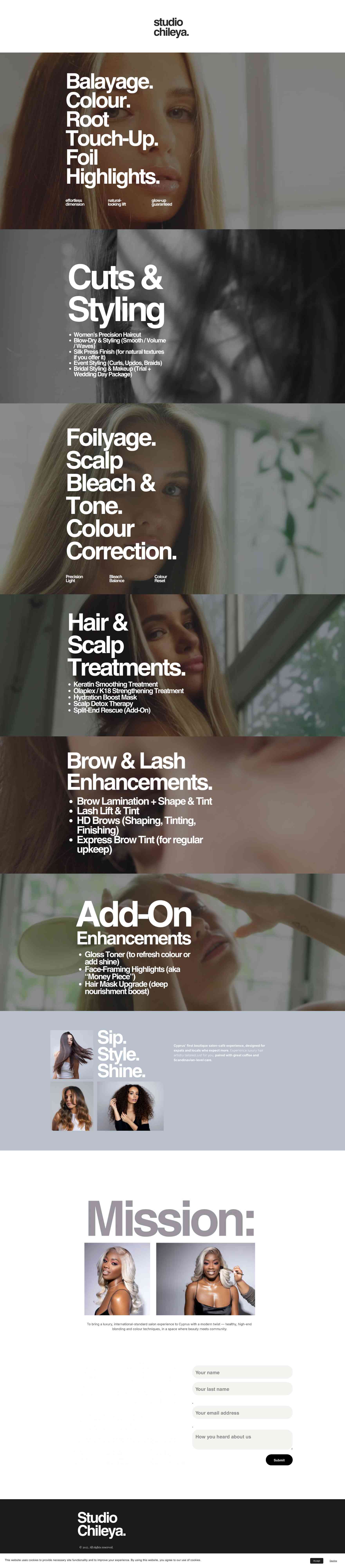 Studio Chileya website design by UltimateWorkz