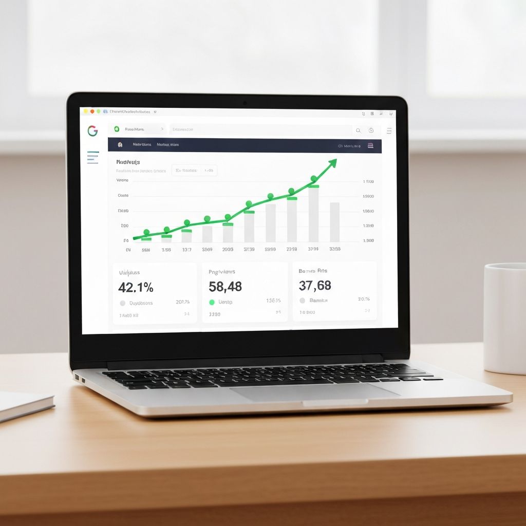 Analytics dashboard showing traffic growth
