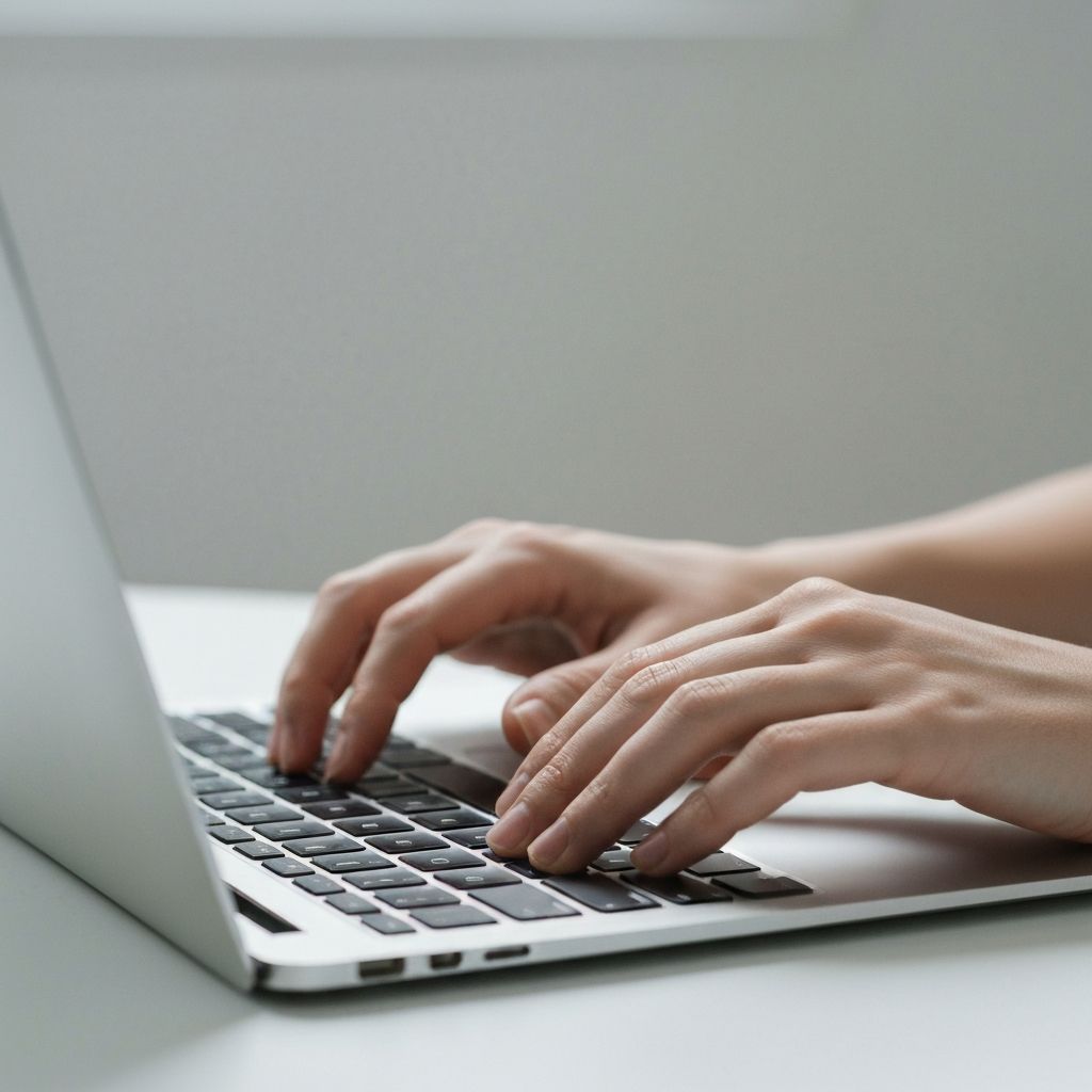 Close-up of hands working on premium website design